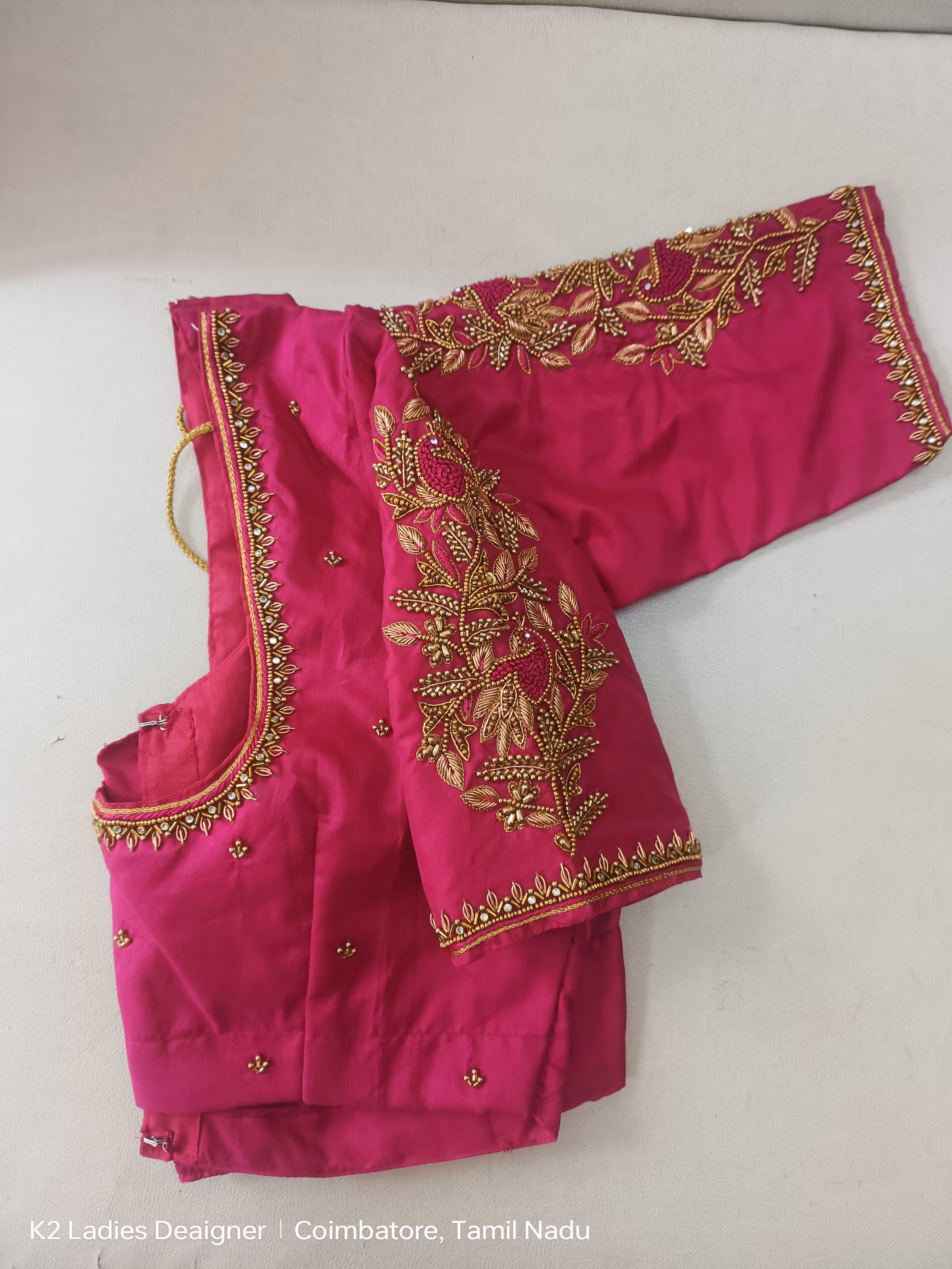 Peacock Motif Thread Work - K2 Ladies Designer